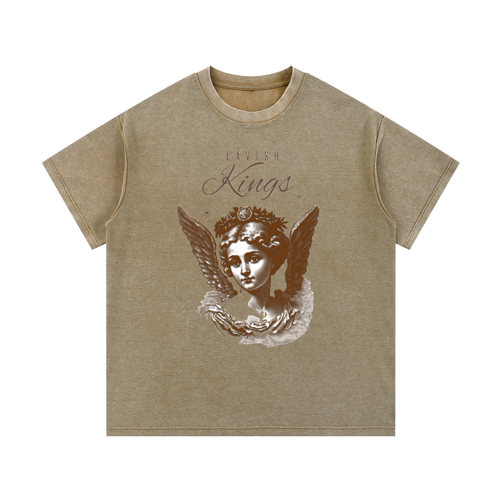 Mineral Wash Waffle Knit T-Shirt - LavishKings