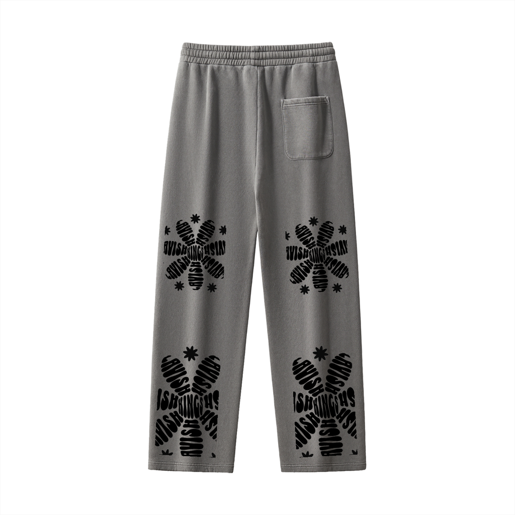 Frayed Enzyme Washed Fleece Sweatpants