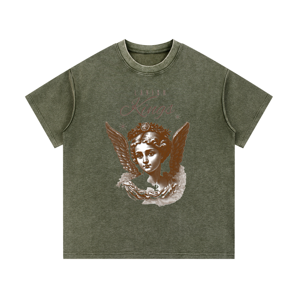 Mineral Wash Waffle Knit T-Shirt - LavishKings