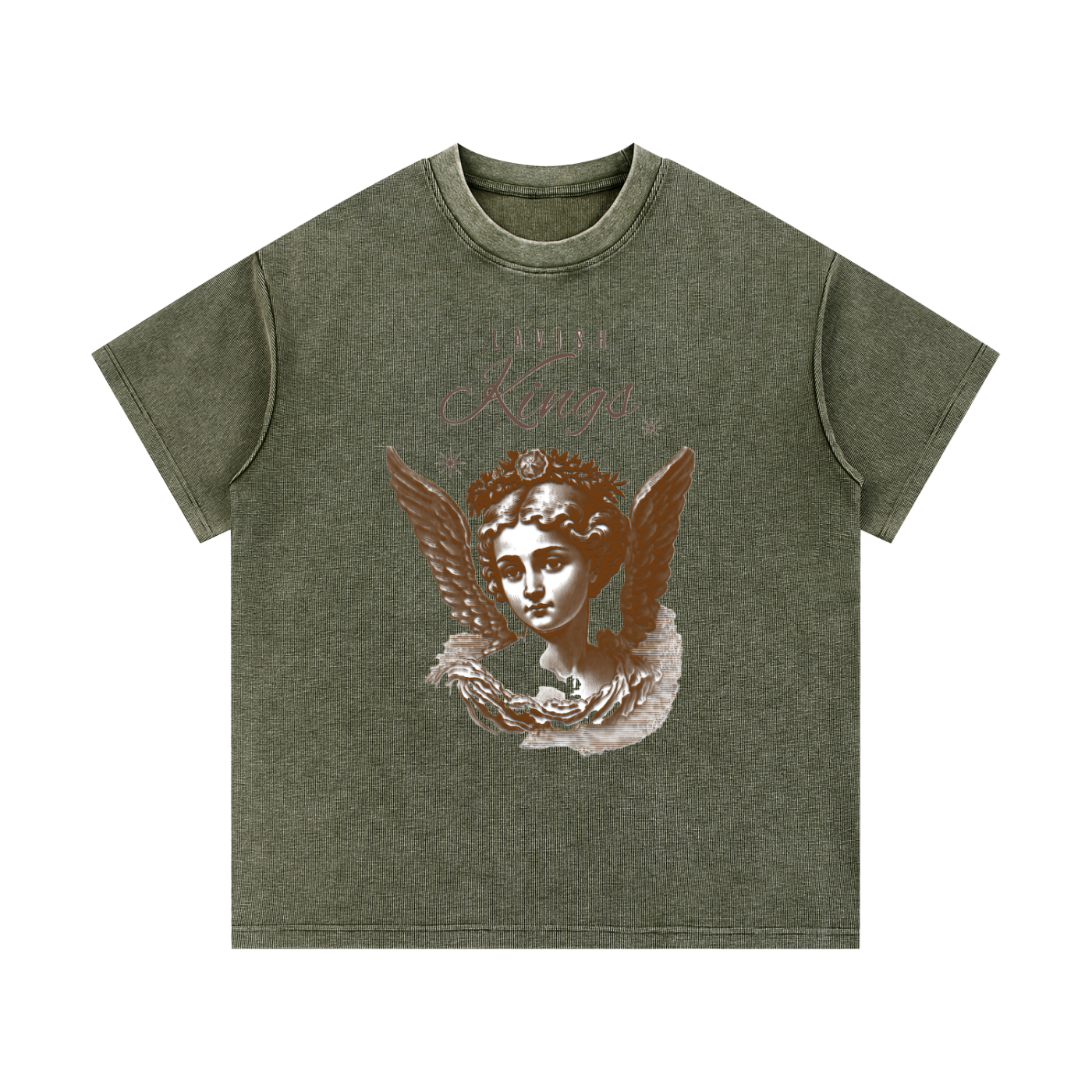 Mineral Wash Waffle Knit T-Shirt - LavishKings