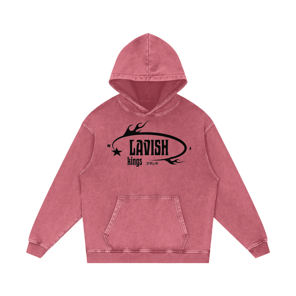 Snow Washed Loose Cotton Hoodie - LavishKings