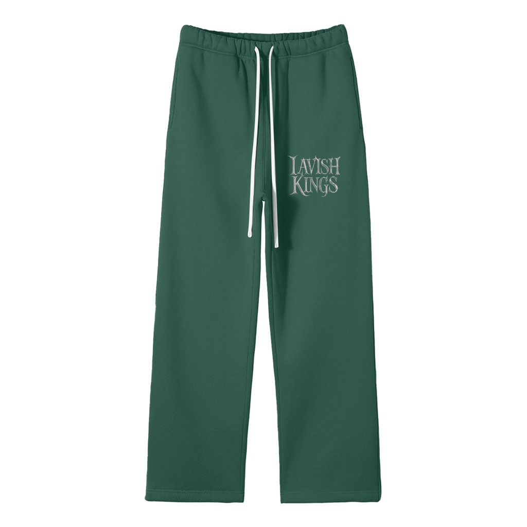 Unisex Solid Color Fleece Straight Leg Pants - LavishKings