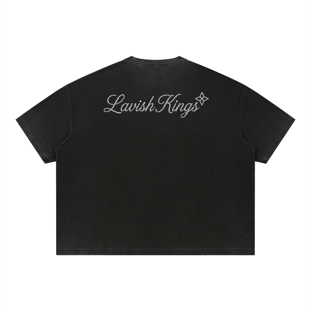 Unisex Vintage Wash Sunfade Boxy Waffle T-Shirt