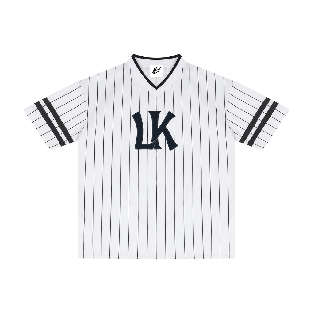 Unisex Striped Loose V-Neck T-Shirt