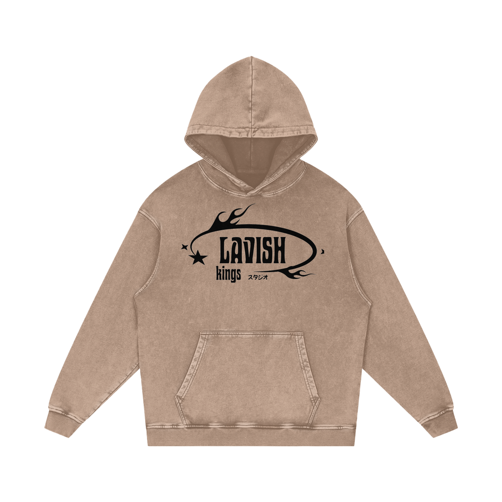 Snow Washed Loose Cotton Hoodie - LavishKings