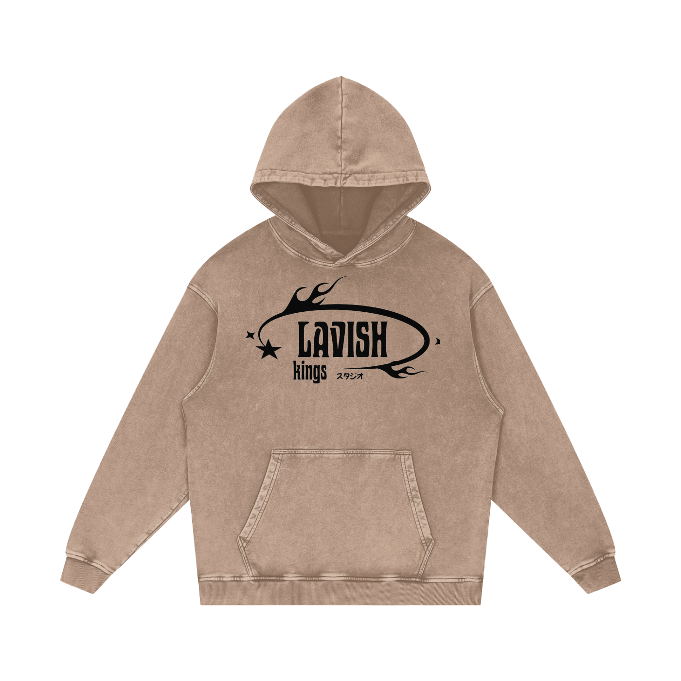 Snow Washed Loose Cotton Hoodie