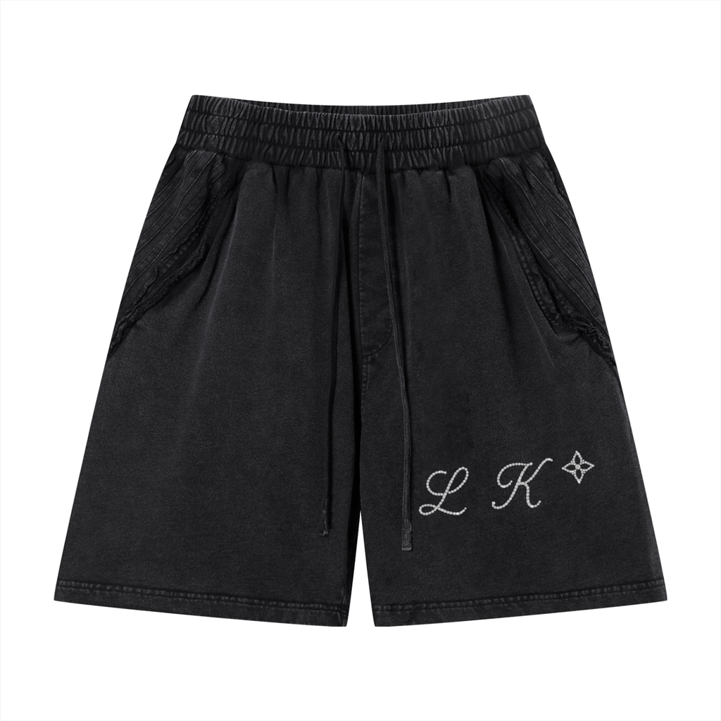 Unisex Vintage Wash Raw Edge Shorts