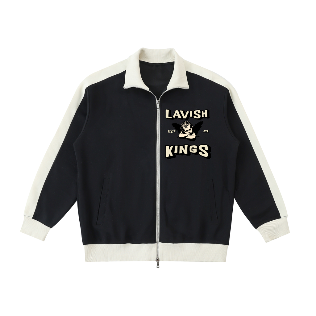 Contrast Trim Stand Collar Jacket