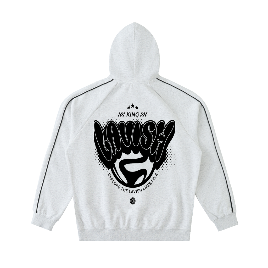 Contrast Piping Raglan Hoodie