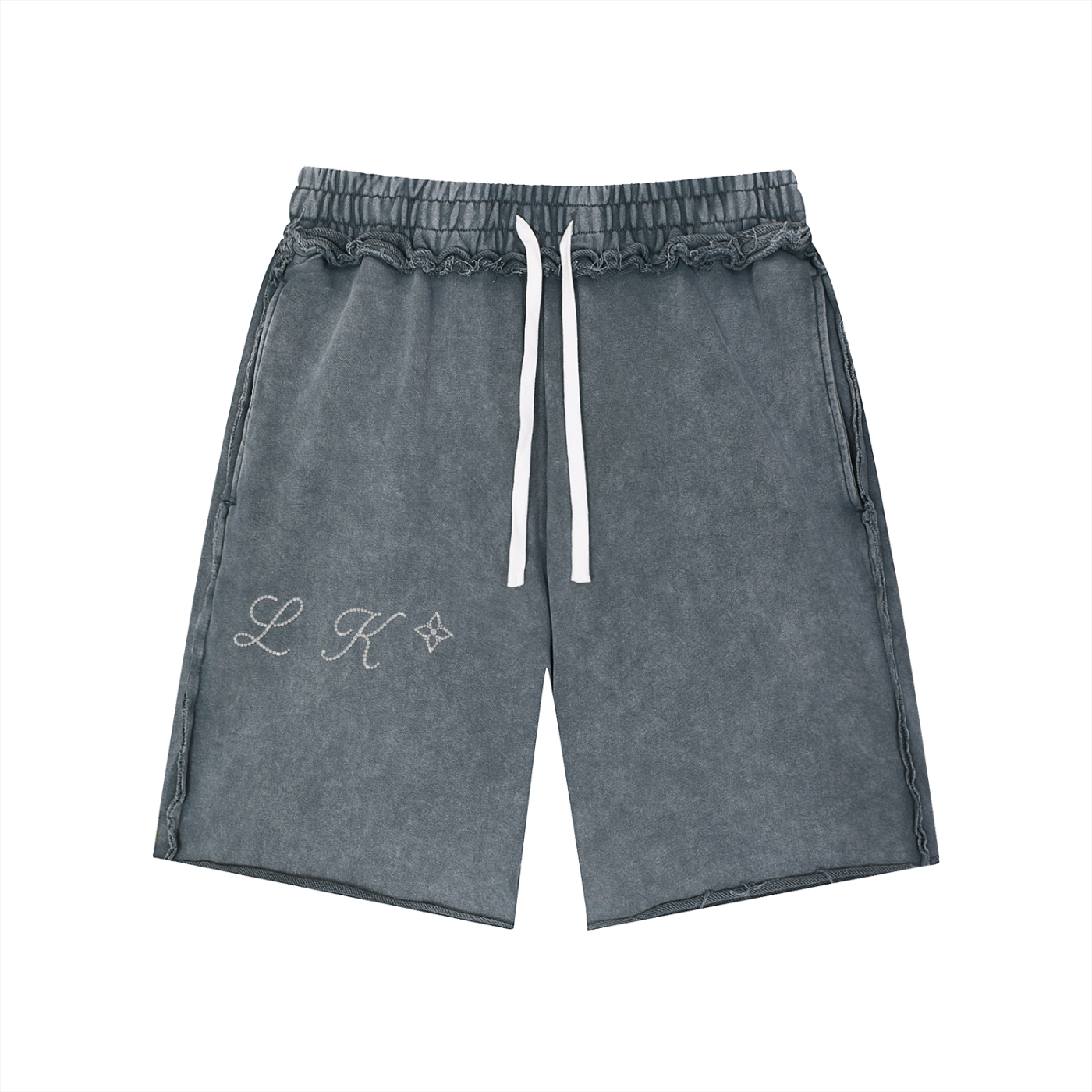 Unisex Mineral Wash Raw Edge Shorts