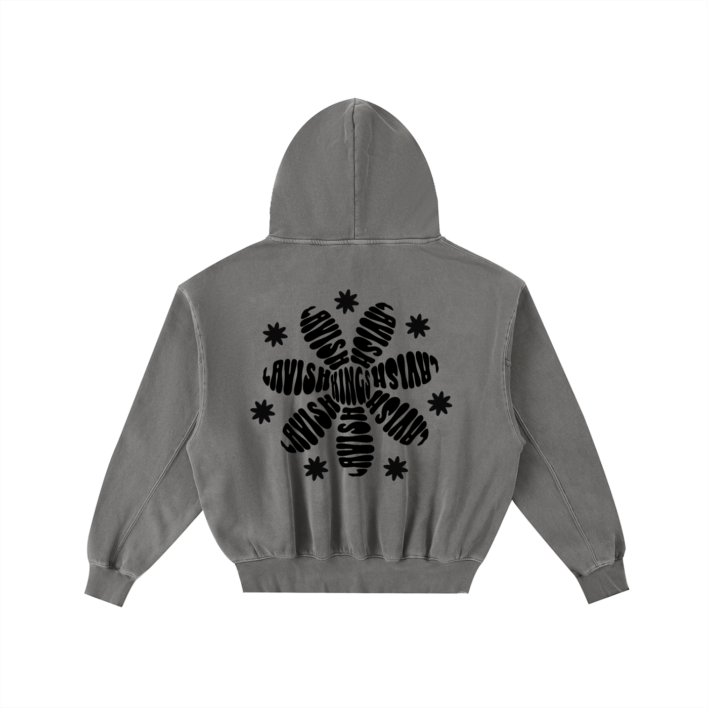 Frayed Enzyme Washed Fleece Hoodie