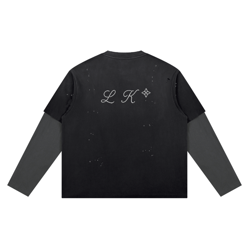 Unisex Vintage Wash Distressed Layer T-Shirt