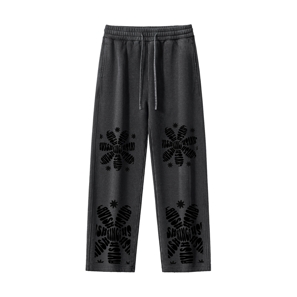 Frayed Enzyme Washed Fleece Sweatpants