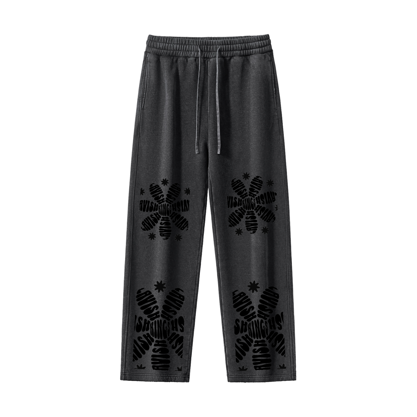 Frayed Enzyme Washed Fleece Sweatpants