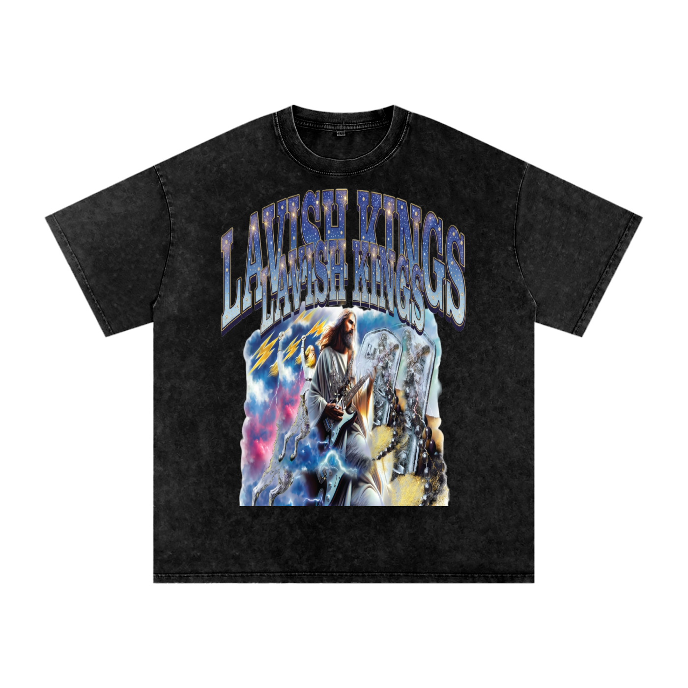 Snow Washed Oversized Cotton T-Shirt