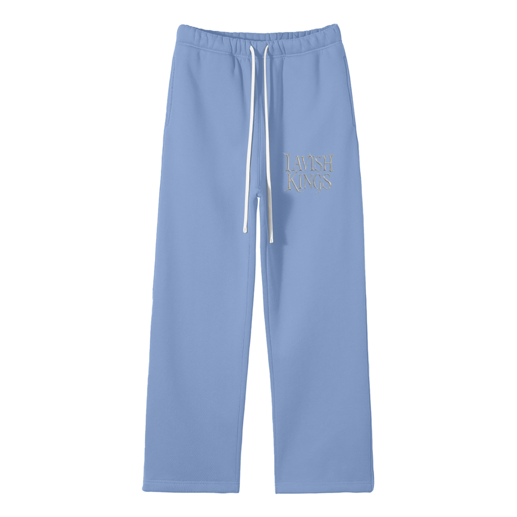 Unisex Solid Color Fleece Straight Leg Pants - LavishKings