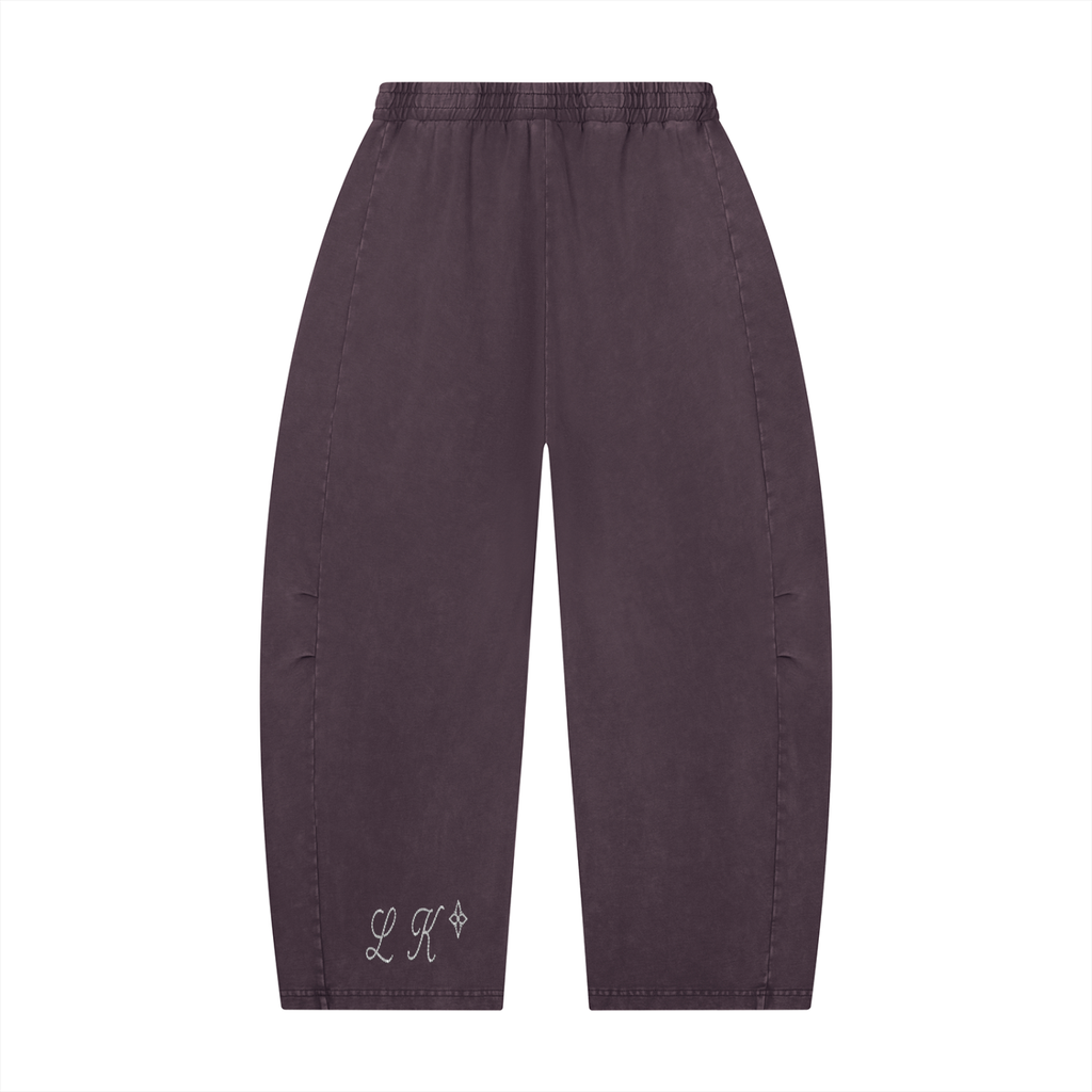 Unisex Mineral Wash Barrel Leg Pants