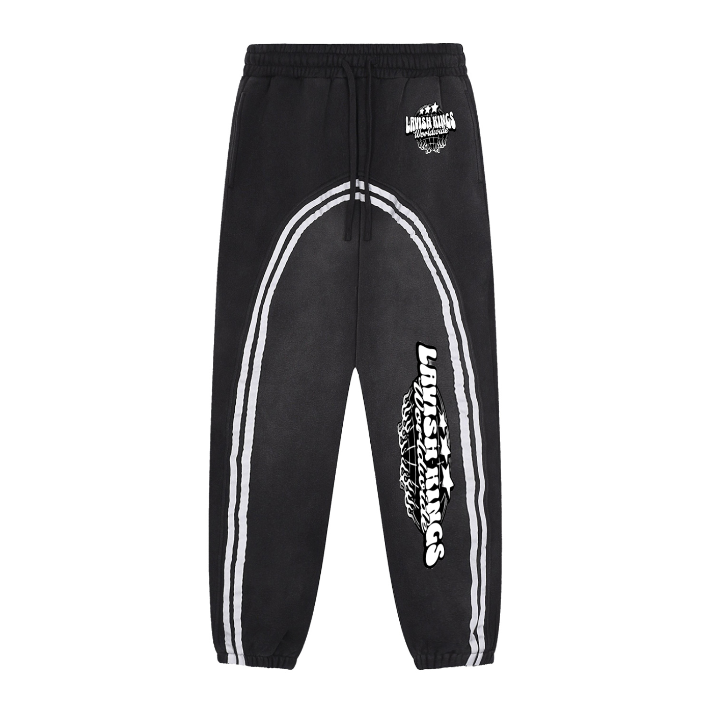 Sun Fade Contrast Tape Fleece Jogged Sweatpants
