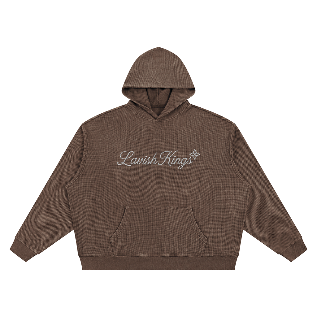 Unisex Vintage Wash Waffle Boxy Hoodie
