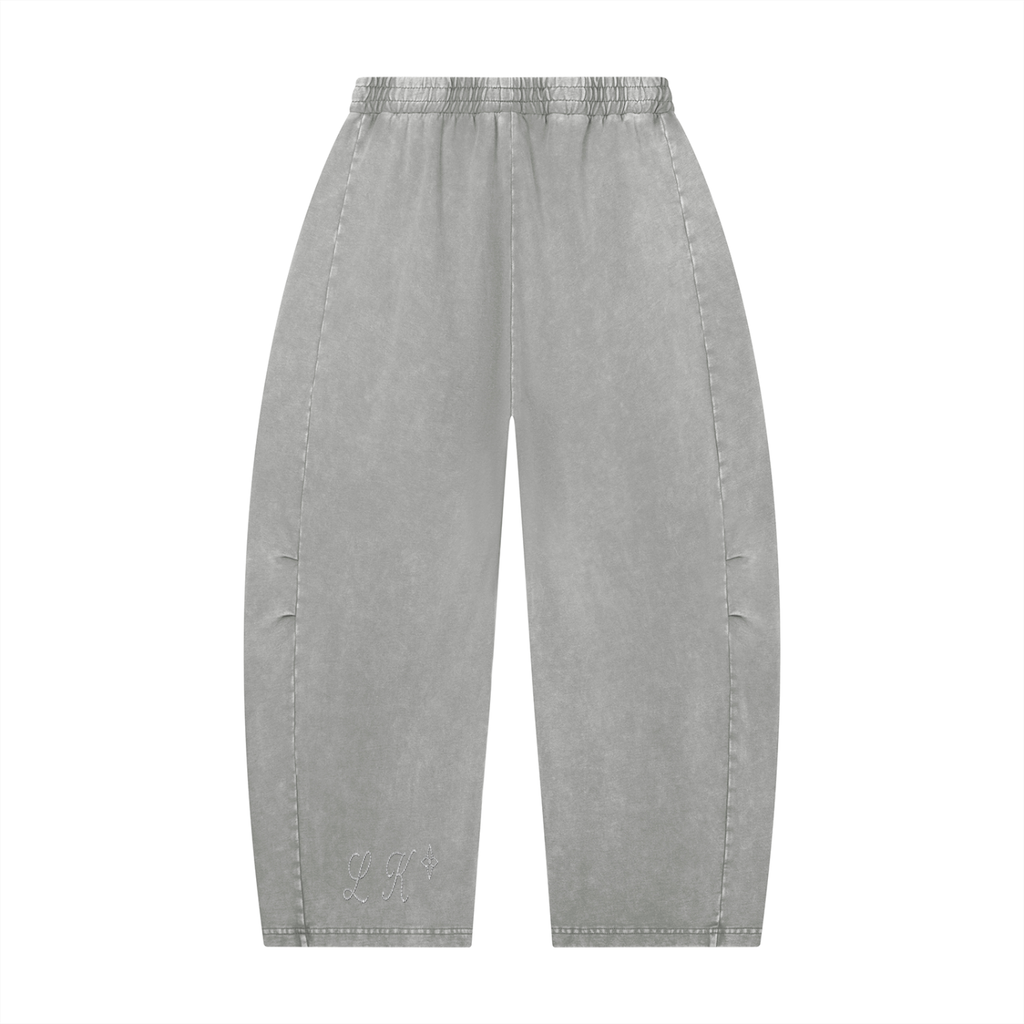 Unisex Mineral Wash Barrel Leg Pants