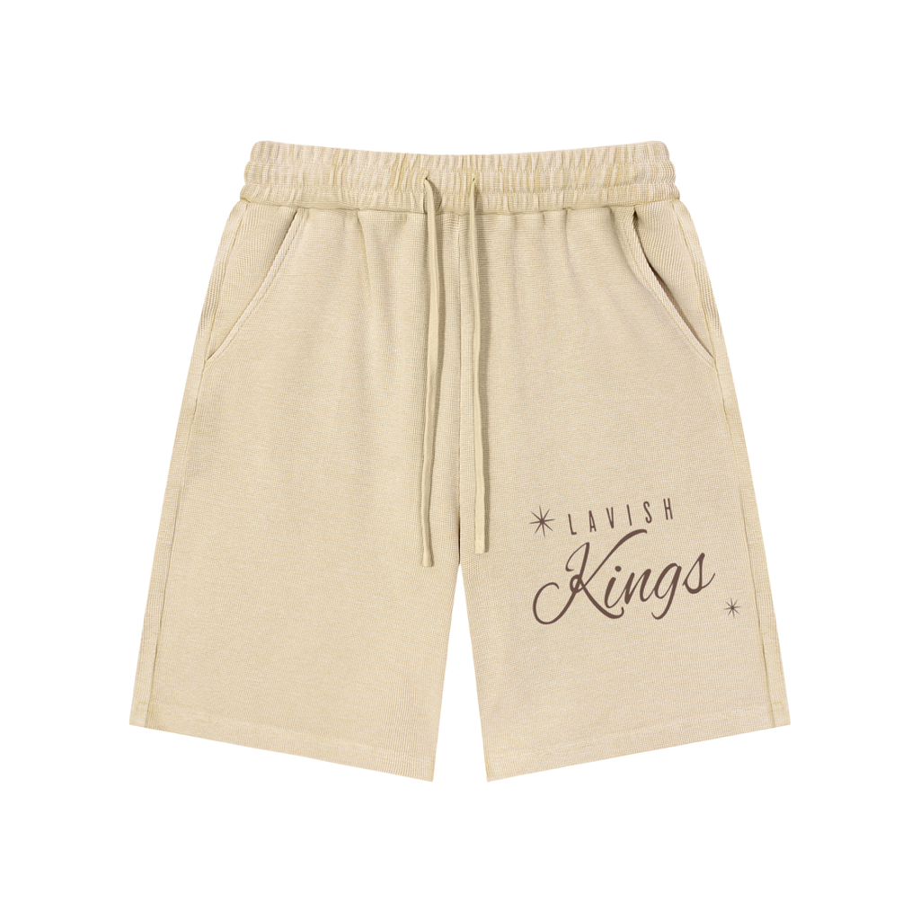 Mineral Wash Waffle Knit Shorts - LavishKings