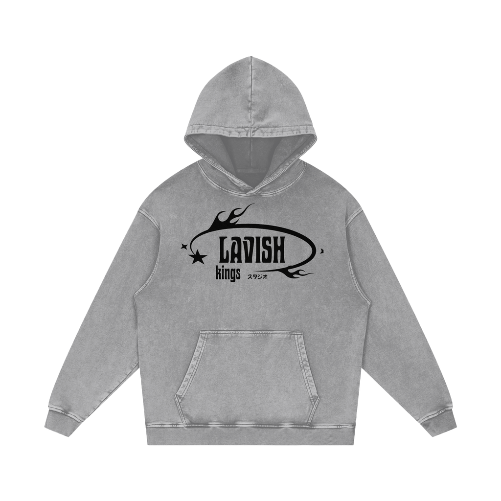 Snow Washed Loose Cotton Hoodie - LavishKings