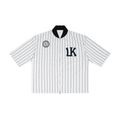 Unisex Striped Full-Zip Baseball Jersey