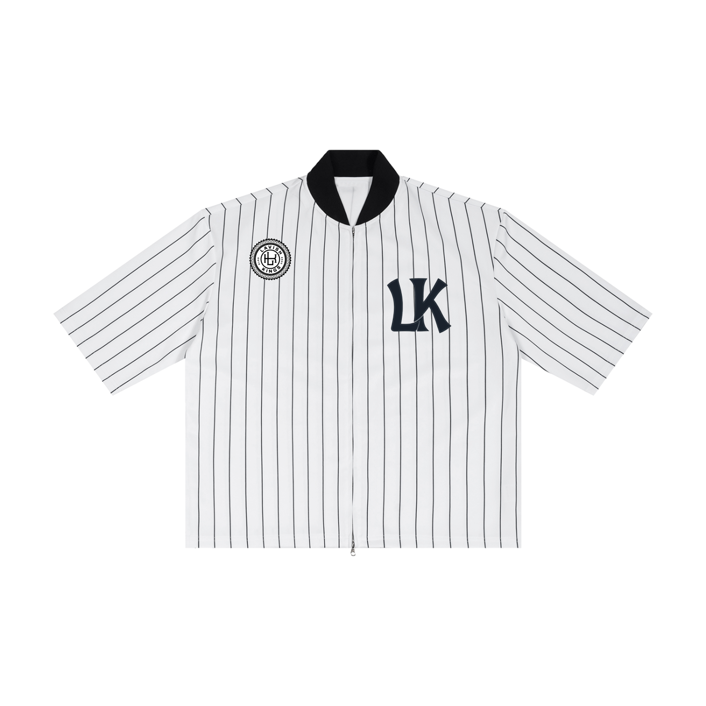 Unisex Striped Full-Zip Baseball Jersey