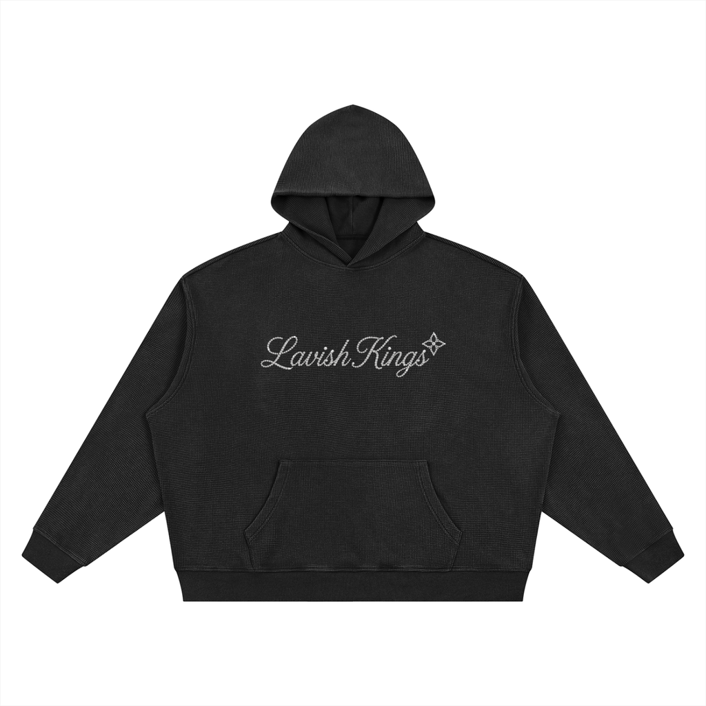 Unisex Vintage Wash Waffle Boxy Hoodie