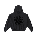 Frayed Enzyme Washed Fleece Hoodie