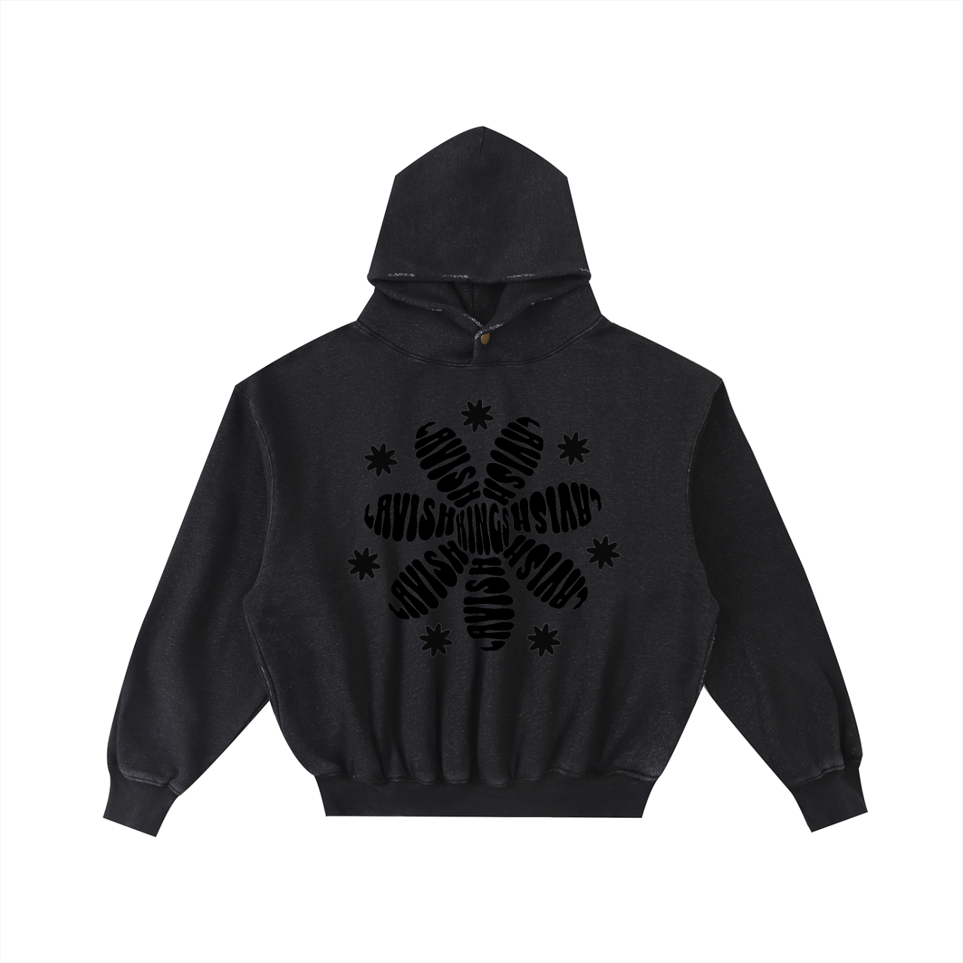 Frayed Enzyme Washed Fleece Hoodie