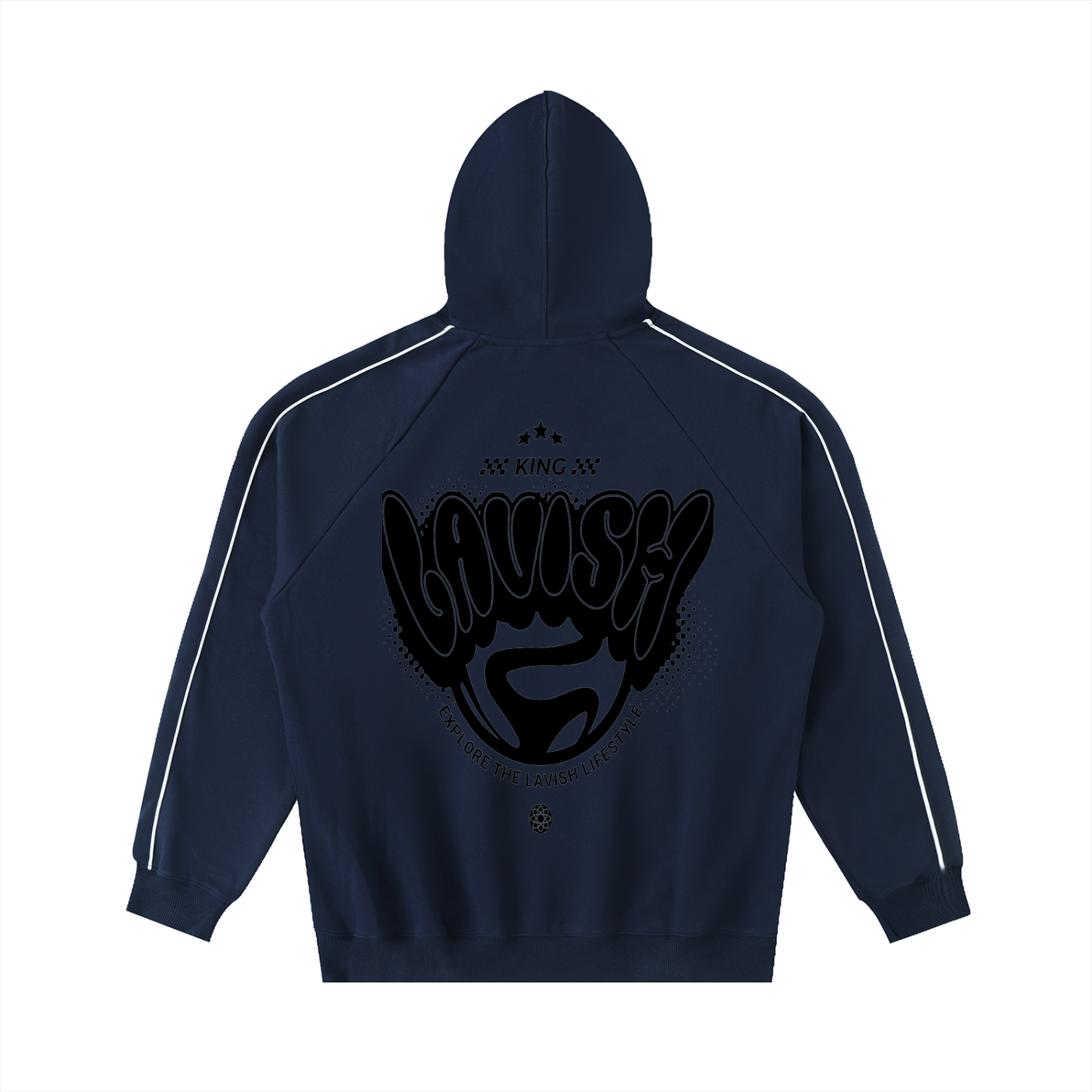 Contrast Piping Raglan Hoodie