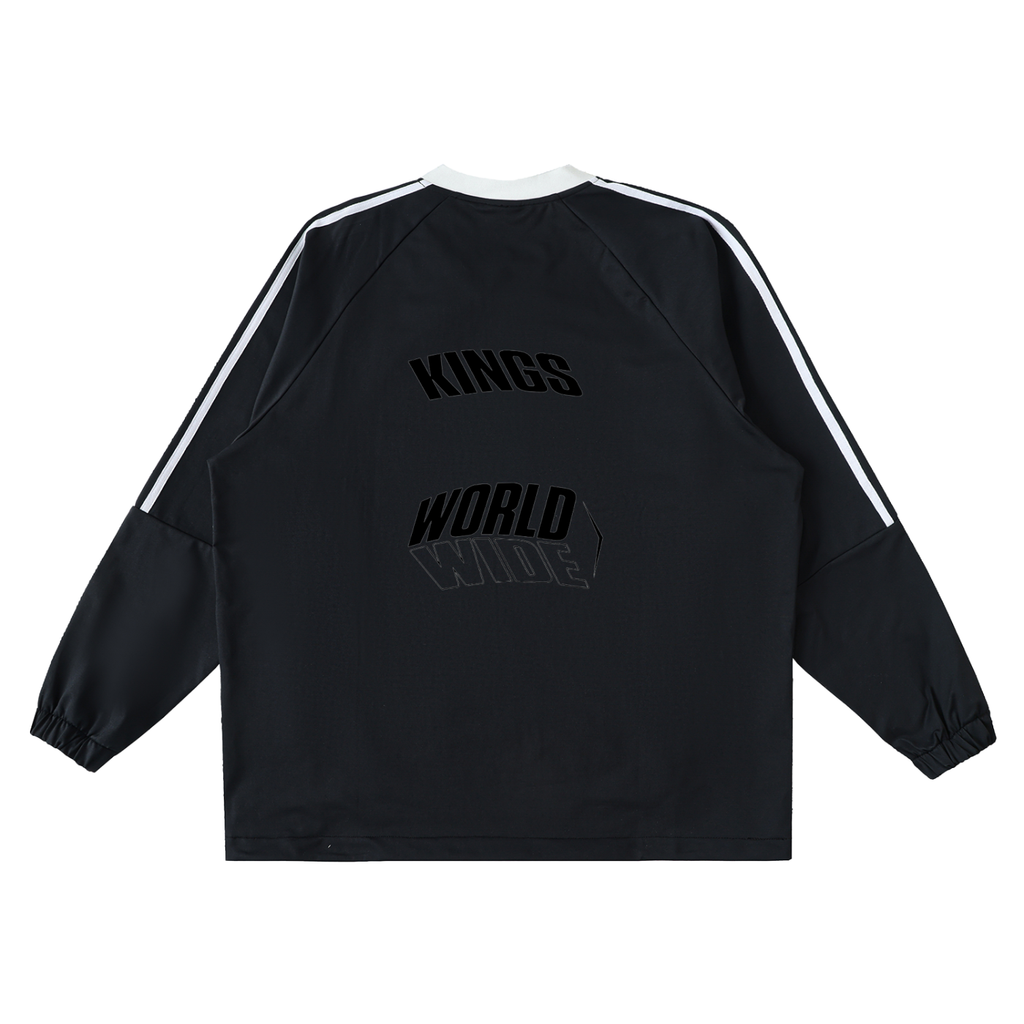 Color-Block V-Neck Long-Sleeve T-Shirt