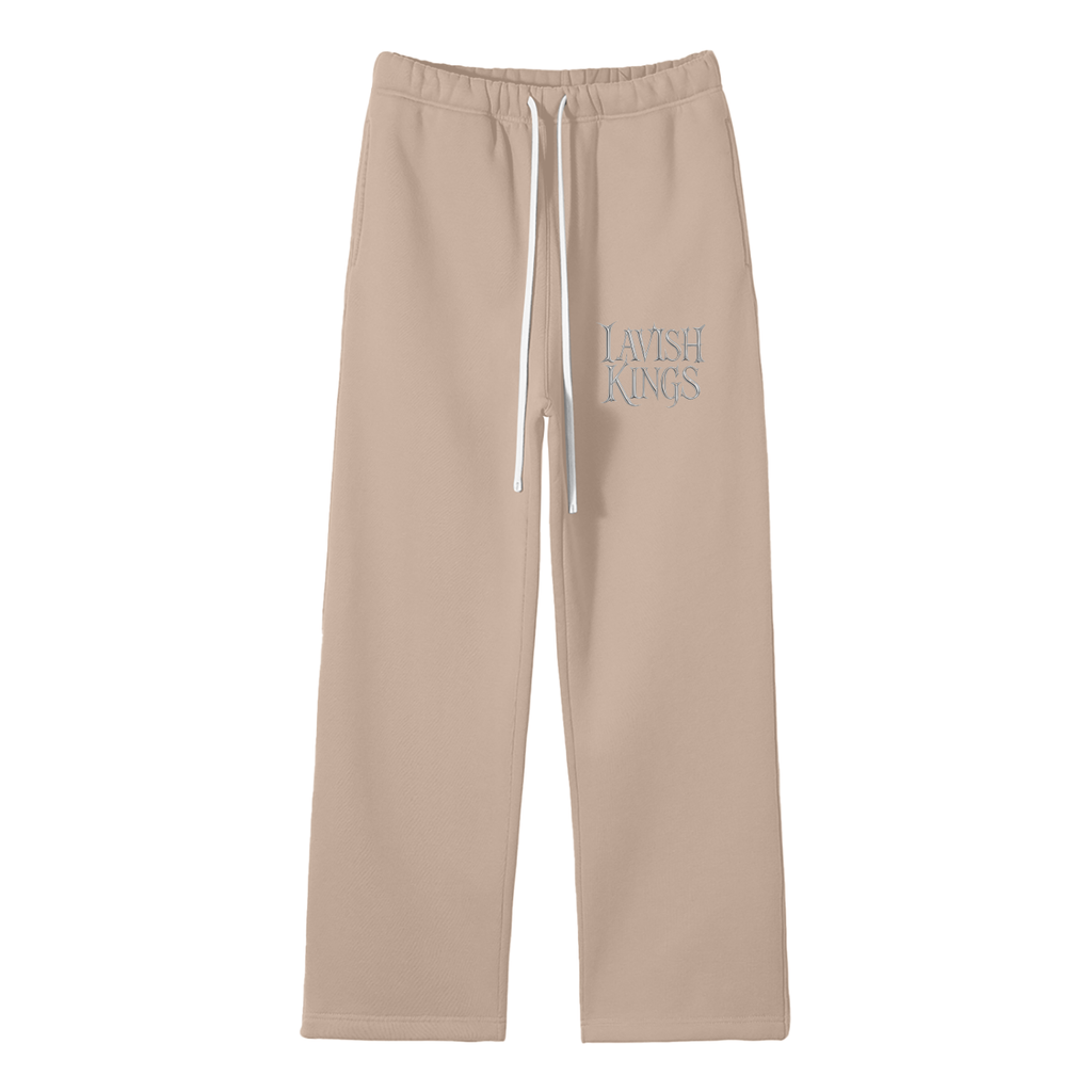 Unisex Solid Color Fleece Straight Leg Pants - LavishKings