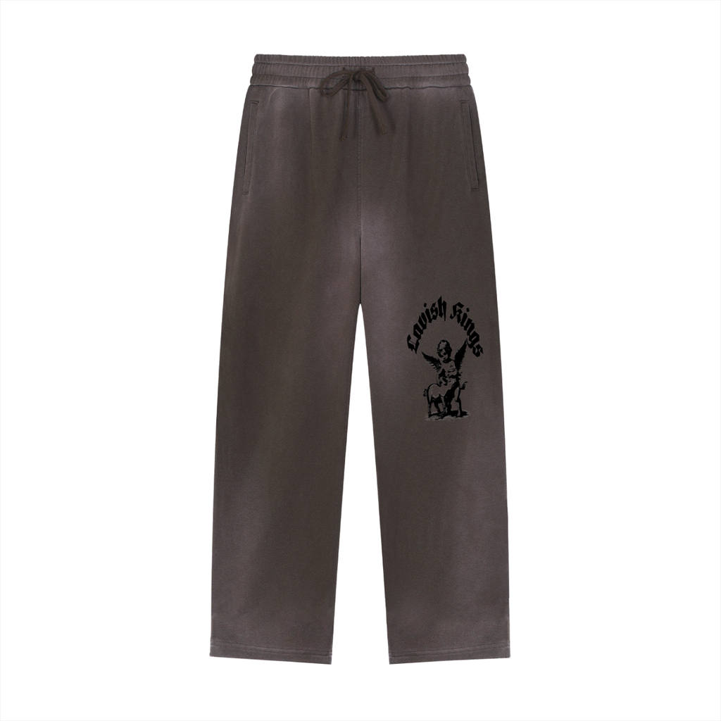 Sun Fade Raw Edge Straight-Leg Sweatpants - LavishKings