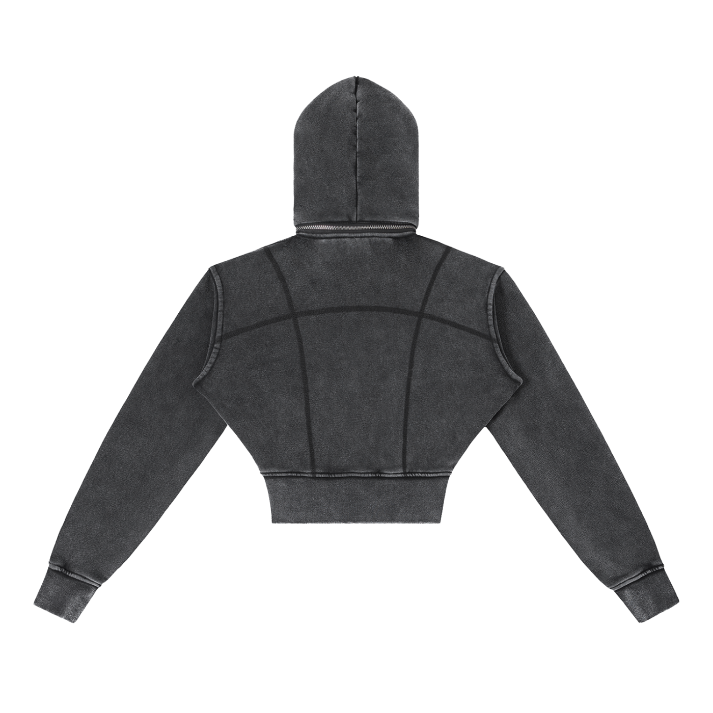 Vintage Washed Cropped Fleece Hoodie - LavishKings