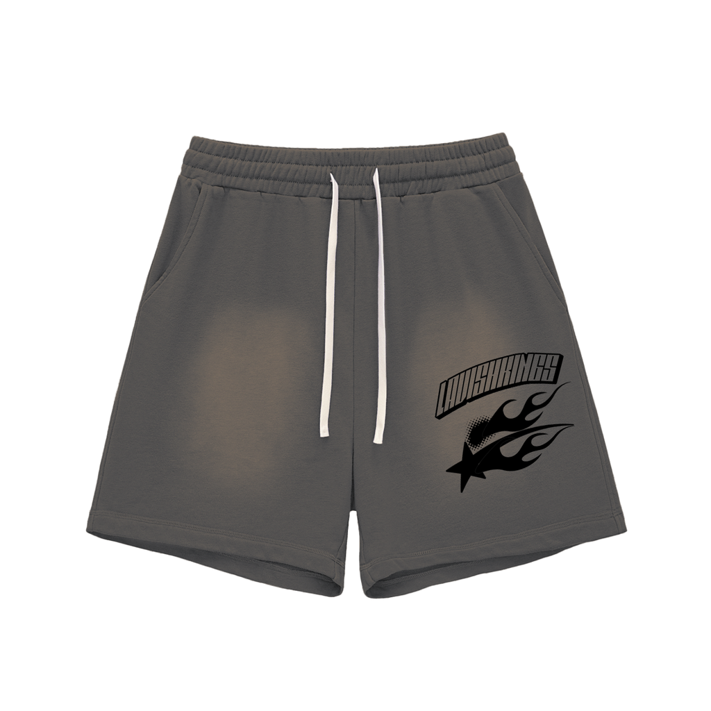 Sun Fade Raw Edge Cotton Shorts - LavishKings