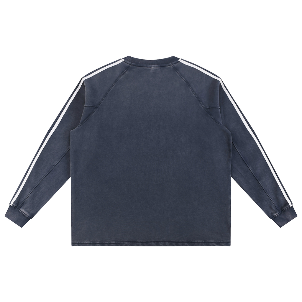 Snow Washed Contrast Tape Sweatshirt
