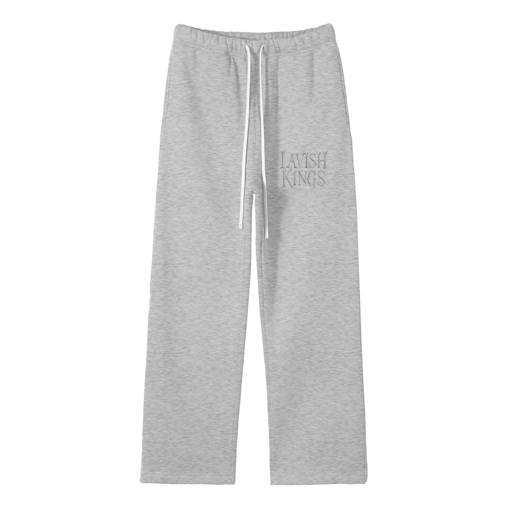 Unisex Solid Color Fleece Straight Leg Pants - LavishKings