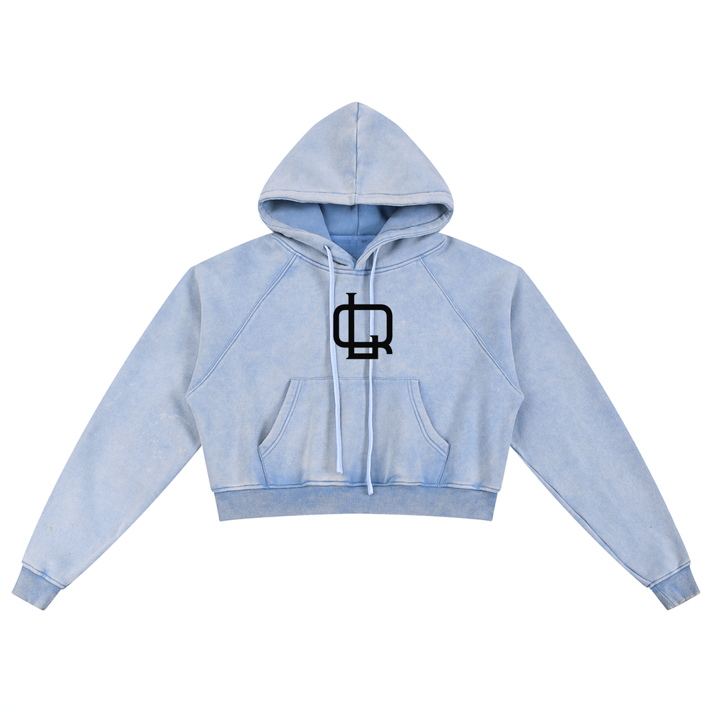 Snow Washed Cropped Hoodie - LavishKings