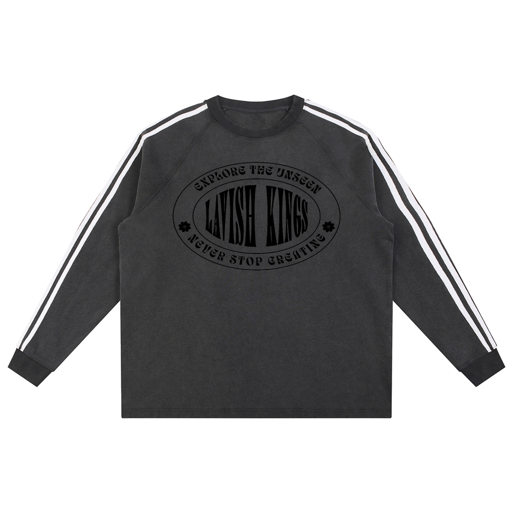 Snow Washed Contrast Tape Sweatshirt