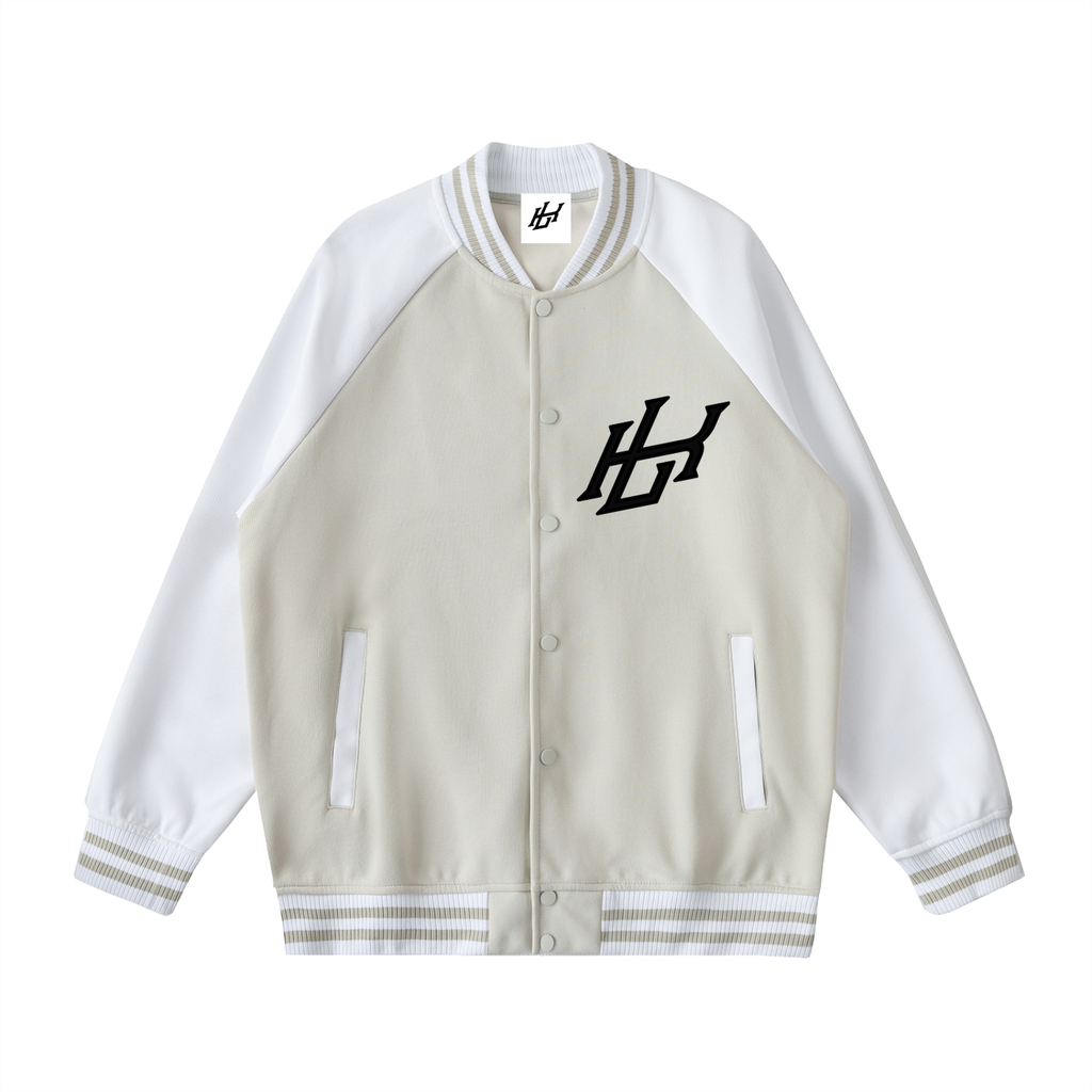 Two Tone Raglan Sleeve Varsity Jacket - LavishKings