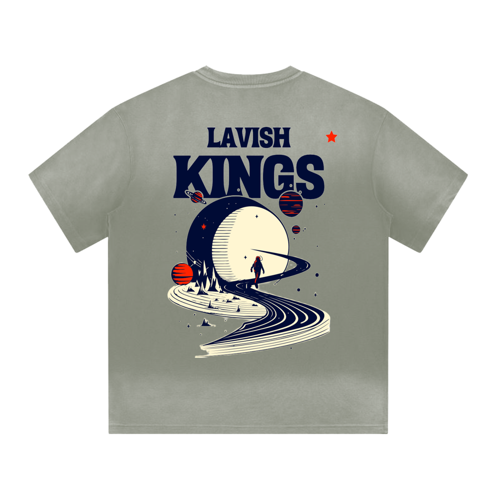 “I” Shape Gradient Washed T-Shirt - LavishKings