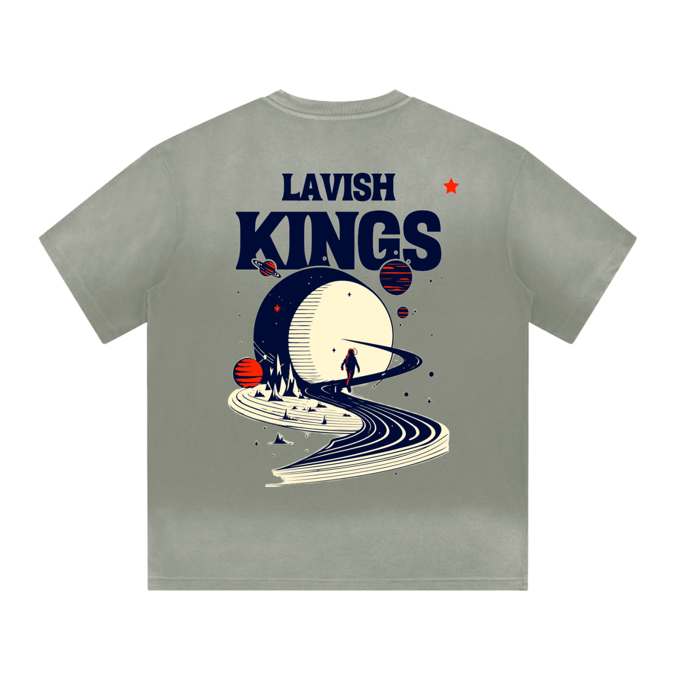 “I” Shape Gradient Washed T-Shirt - LavishKings