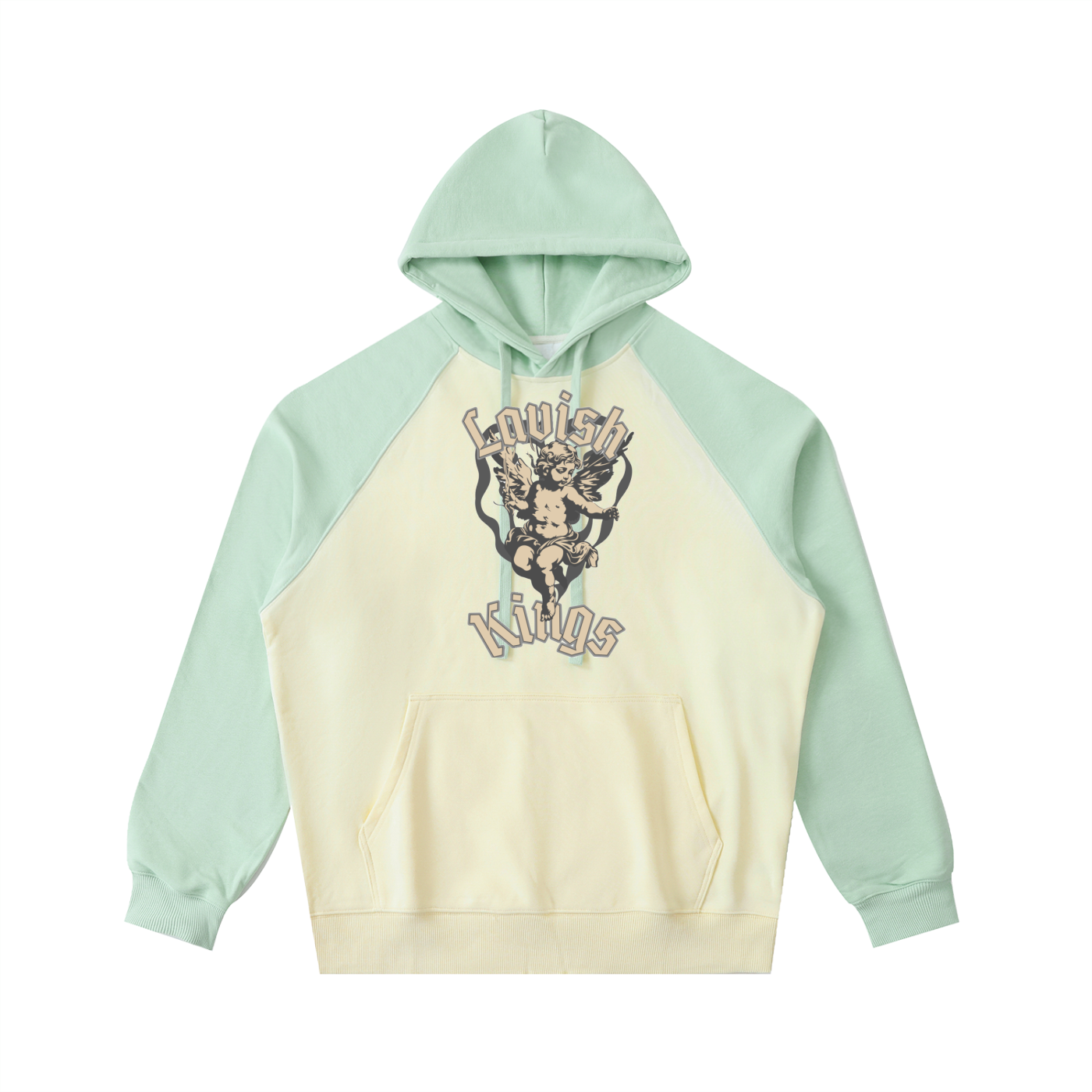 Color-Block Raglan Sleeve Hoodie