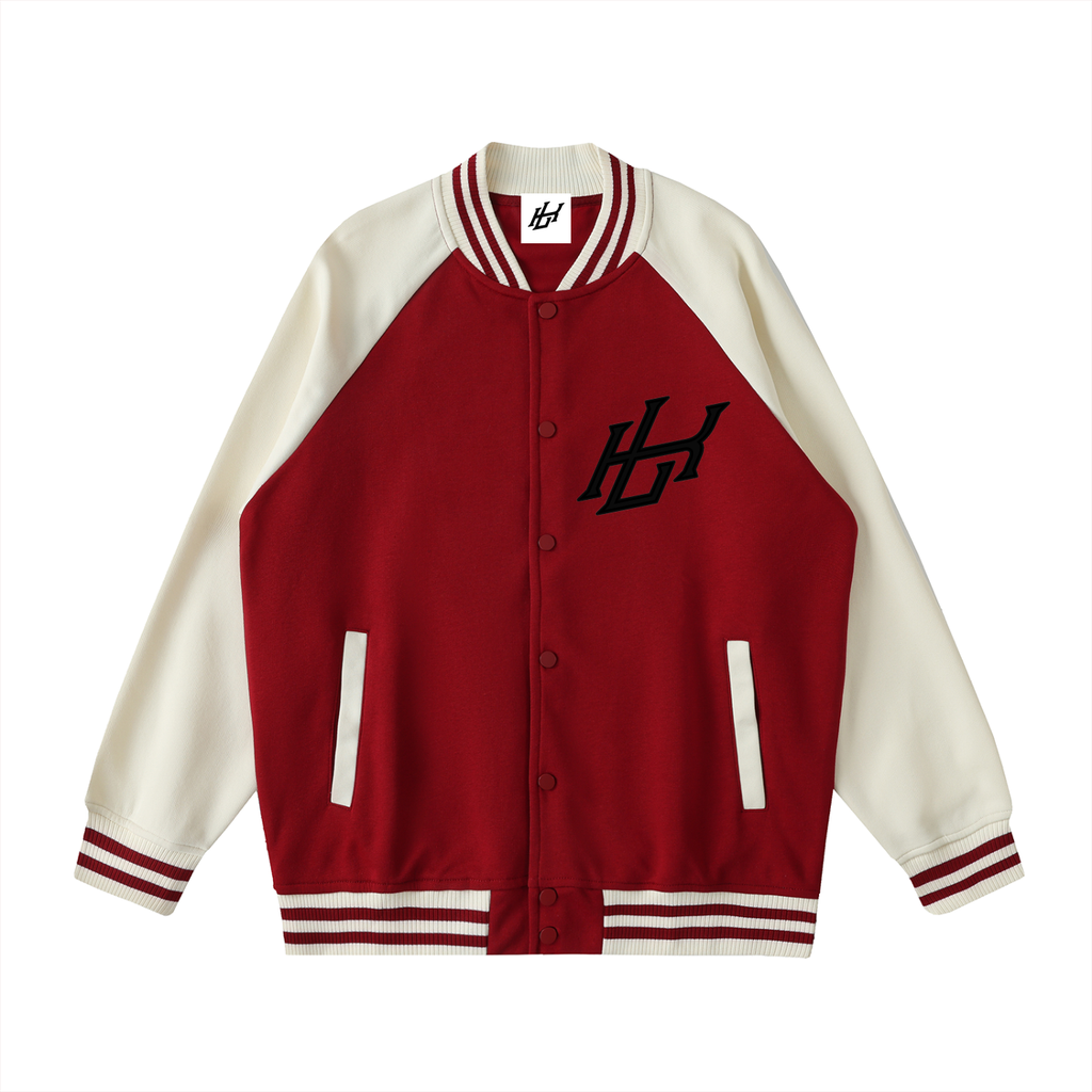 Two Tone Raglan Sleeve Varsity Jacket - LavishKings