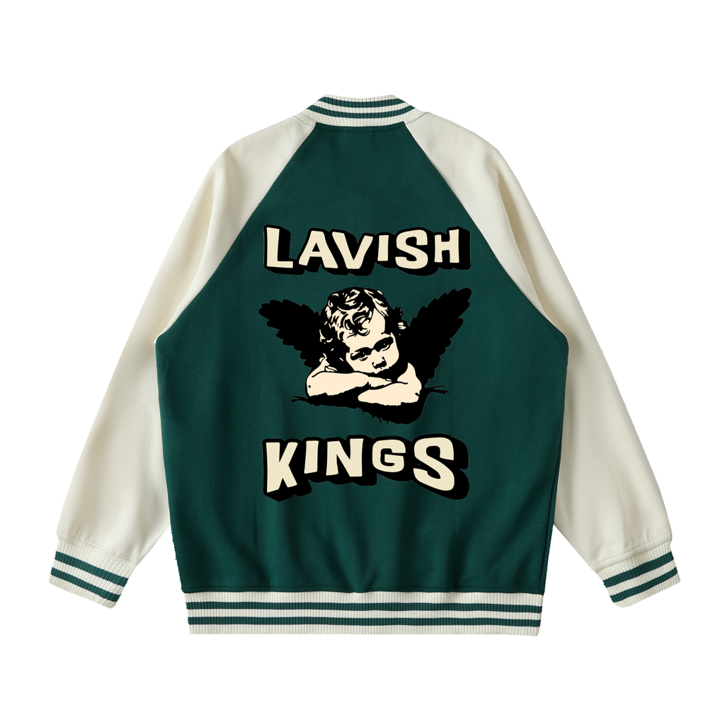 Two Tone Raglan Sleeve Varsity Jacket