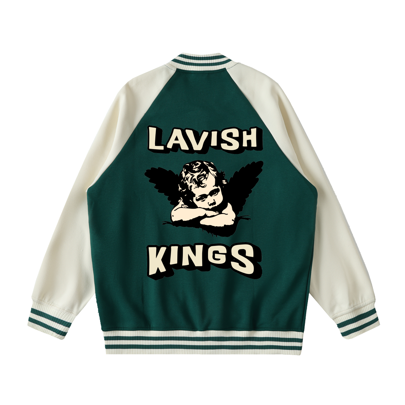 Two Tone Raglan Sleeve Varsity Jacket