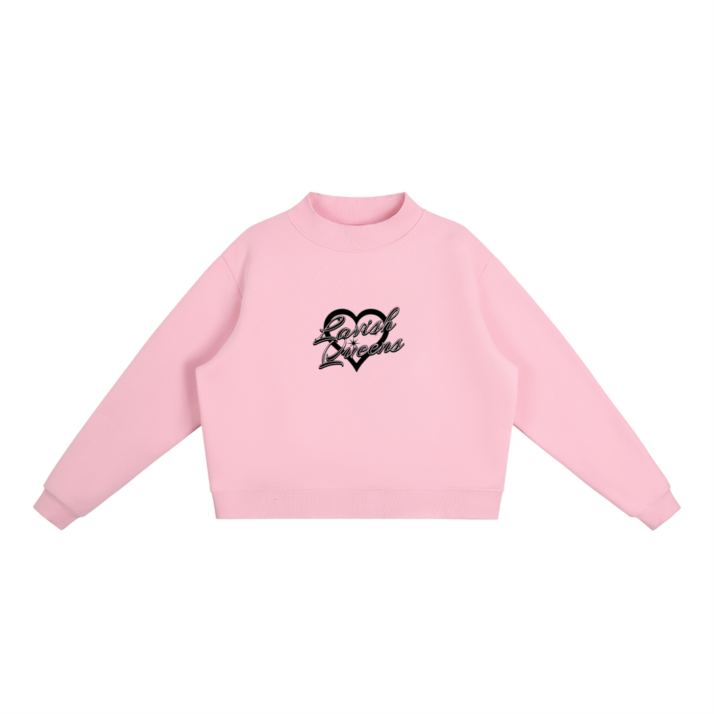 Essential Fleece Mock-Neck Crew Sweatshirt