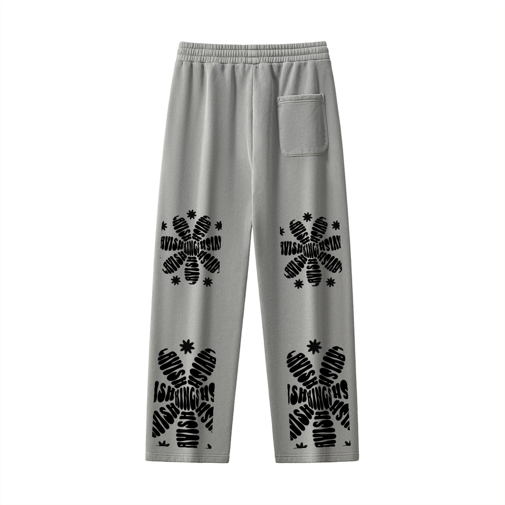 Frayed Enzyme Washed Fleece Sweatpants